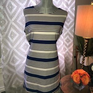 Navy Blue and white striped dress